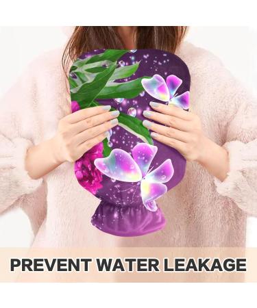 Buy 1L Heat Bottle with Plush Cover - Ideal for Winter Sports & Outdoor Comfort | Peony Butterflies Design - Buy Online on GoSupps.com