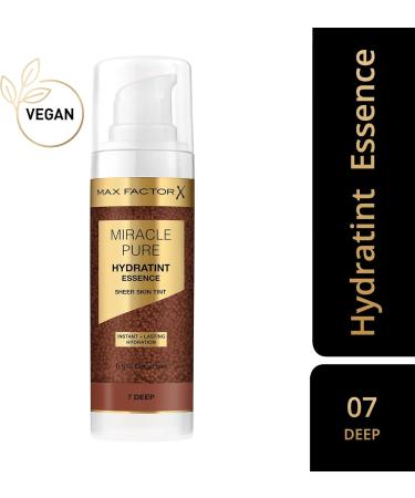 Max Factor Miracle Pure Hydratint Essence Foundation 7 deep up to 24 hours hydration 71 waterbased formula natural coverage vegan formula - Buy Online on GoSupps.com