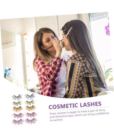 minkissy 5 Pairs Colored False Eyelashes Cosplay Lashes Long Eyelashes for Halloween Colored Glitter Eyelashes Halloween False Eyelashes Color Lashes Clothing Make up 3d Chemical Fiber - Buy Online on GoSupps.com