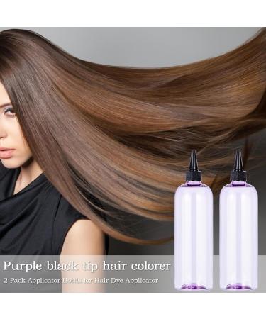 Yebeauty Clear Purple Hair Color Applicator Bottle 2 Pack - 500ml Hair Dye Bottles with Twist-On Cap for Precise Application | International Shipping Available - Buy Online on GoSupps.com