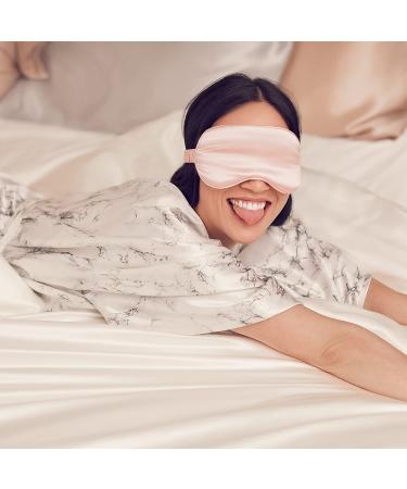 Slip Silk Sleep Mask Pink - 100% Pure Mulberry 22 Momme Silk Eye Mask with Elastic Band - Buy Online on GoSupps.com