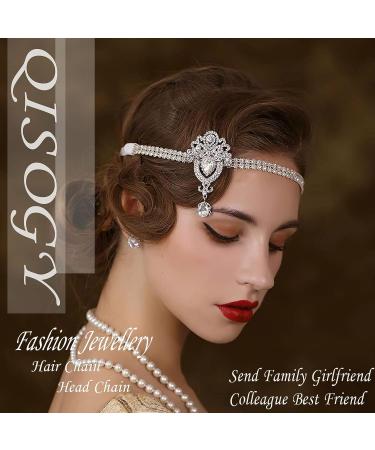 Qisogy Boho Crystal Hair Chain with Rhinestone Tassel Pendant - Princess Chain Jewelry for Women and Girls - Perfect Gift for Valentine's Day and Birthday (Silver) - Buy Online on GoSupps.com