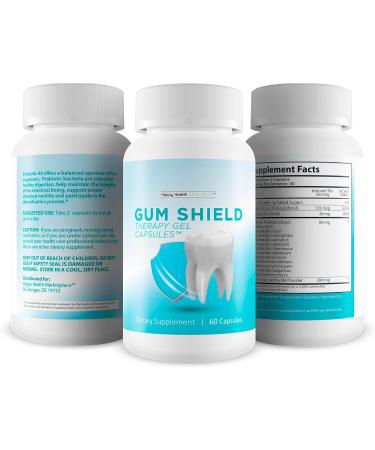 Gum Shield Therapy Gel Capsules - Our Best Oral Probiotics for Teeth and Gums - Dental Probiotics for Teeth and Gums - Dental Probiotics for Bad Breath - Probiotics for Gums - Teeth Probiotic Breath - Buy Online on GoSupps.com