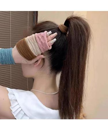 Hair Elastics No Damage Stretch Hair Bobbles Seamless Cotton Headband Rope Ponytail Holder for Women Girl Hair Bands Accessories for Thick or Curly Hair - Buy Online on GoSupps.com
