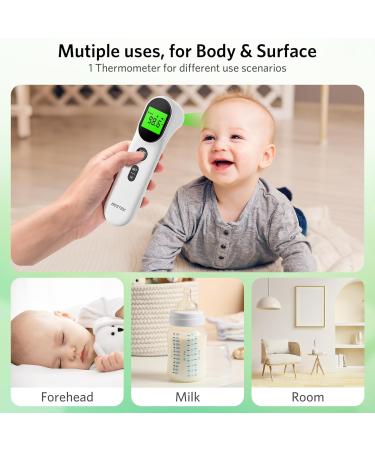 BESTEK No Touch Forehead Thermometer - Digital Infrared Thermometer for Adults & Kids | Large LCD Screen Fever Alarm & 3-Color Indicator - Buy Online on GoSupps.com
