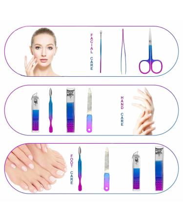 Premium Manicure Set for Men & Women - Travel Nail Grooming Kit with Rainbow Case - Perfect Gift for Family & Friends - Buy Online on GoSupps.com