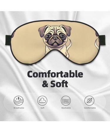 Funny Cartoon Pug Puppy Eye Mask - Soft & Breathable Sleep Patch for Travel & Relaxation - Buy Online on GoSupps.com