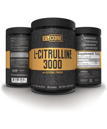 5% Nutrition Core L-Citrulline 3000 | Nitric Oxide Booster & Muscle Pump Supplement | Unflavored Pre-Workout Additive (60 Servings) - Enhance Performance & Recovery - Buy Online on GoSupps.com