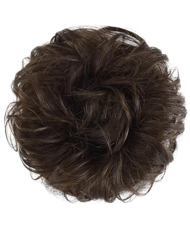 Feshfen 100% Real Hair Dutt Hair Tie Wavy Curly Hair Extensions for Women & Girls Brown 4# Perfect for Updos - Buy Online on GoSupps.com