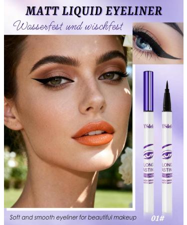  LYSdefeu Waterproof matte liquid eyeliner highly pigmented and long-lasting smudge-proof quick-drying for everyday and festival use color makeup vegan-01 black - Buy Online on GoSupps.com