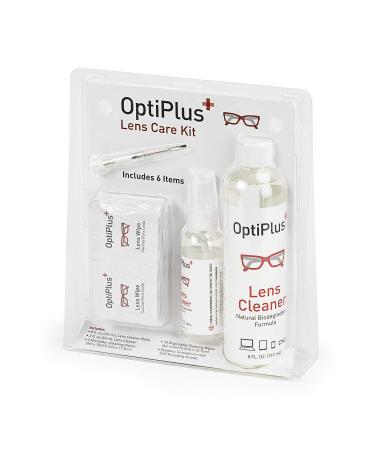 OptiPlus Lens Care Kit Alcohol-Free Microfiber Cloths Wipes Eyeglass Screwdriver