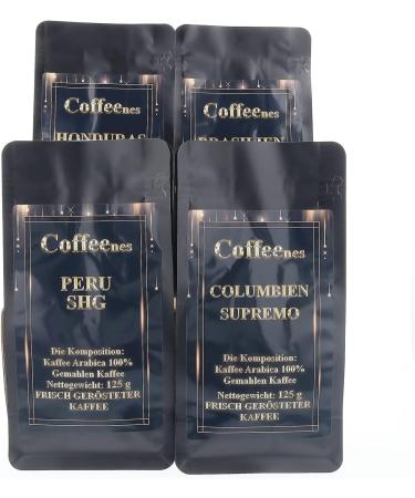Coffeenes Ground Coffee Arabica 4 x 125 g - Ground Coffee 4 Different Flavors Box - Powdered Coffee Gift - Buy Online on GoSupps.com