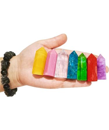 Natural Crystal Wands of 7 Chakras Healing Crystals Set Power Stone Gemstones Mineral Stone for Meditation Healing or Ritual Divination with Vintage Wooden Box Gift Kit (B Set) - Buy Online on GoSupps.com