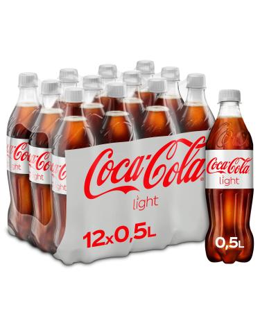 Coca -Cola Light - sparkling soft drink with original coke taste - without sugar and without calories - caffeine soft drink in disposable bottles (12 x 500 ml)