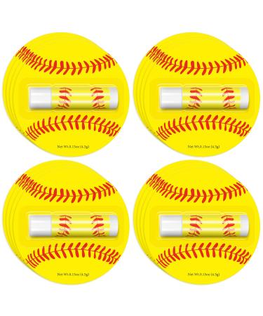 12Pack Softball Lip Balm for softball theme party Bulk Gifts Beeswax Moisturizing Lip balm Vanilla Flavor Plumping Chapstick for softball Team Girls kids Men Women Sports Lovers 12PCS Softball