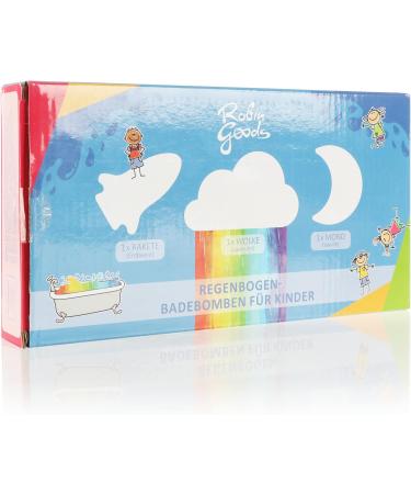 Robin Goods 3x Colorful Bath Bombs for Kids - Rocket Cloud & Moon - Rainbow Effect Spa & Wellness - Perfect Gift for Little Ones - Buy Online on GoSupps.com