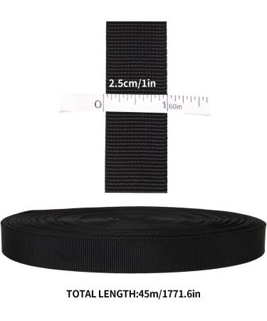 ZOEYES 1 Inch Heavy Duty Black Nylon Webbing - 50 Yards, Ideal for Dog Leash, Collars, Seat Belt, Backpack, Outdoor DIY Gear Repair & Crafts - Buy Online on GoSupps.com