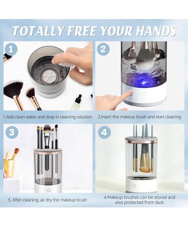 Brush Blender Brush Cleaner Brushly Pro Cosmetic Brush Cleaner Brushy Makeup Brush Cleaner Electric Makeup Brush Cleaner Automatic Spinning Makeup Brush Cleaner (White) - Buy Online on GoSupps.com