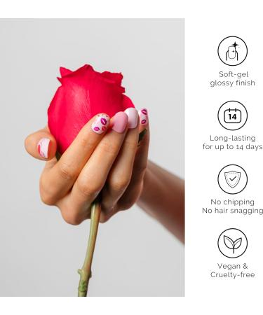 NAILOG Semi Cured Gel Nail Strips 34 pcs Salon-Quality Gel Nail Stickers Long Lasting Nail Wraps for Women with Soft Gel Finish Vintage Print & Silver Glitter (Seal of love) - Buy Online on GoSupps.com