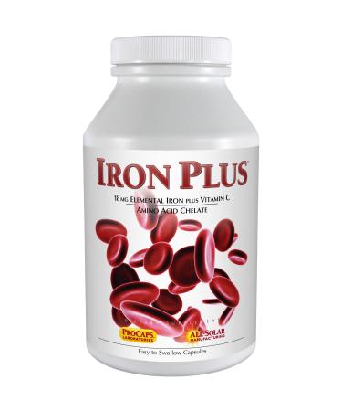 Andrew Lessman Iron Plus 90 Capsules 18mg Iron 100% Pure Amino Acid Chelated Iron (Glycinate & Aspartate) Plus Vitamin C for Increased Absorption Small Easy to Swallow Capsules No Additives 90.0 Servings (Pack of 1)