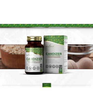 CANDizer Candida Support Capsules with Grapefruit Seed Extract & Olive Leaf - 120 Complex Capsules with Caprylic Acid & PAU D Arco for Gut Health | UK ISO Certified - Buy Online on GoSupps.com
