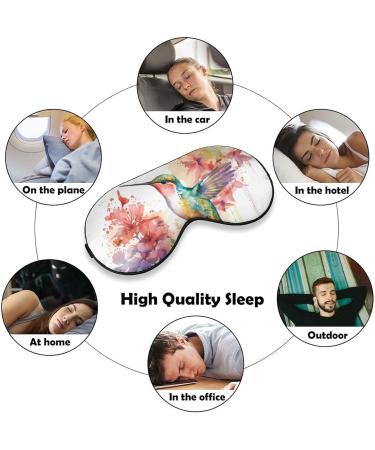 Light-Blocking Sleep Mask | Hummingbird Eye Masks for Women | Comfortable & Soft Floral Blindfold with Adjustable Strap | Ideal for Sleep & Travel - Buy Online on GoSupps.com