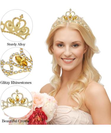 Sibba Princess Tiara Crown Headpieces Hair Hoop Tiara Gems Rhinestone Tiara Head Crown Headband for Girls Wedding Prom Party Costume Christmas Gifts(Gold) - Buy Online on GoSupps.com