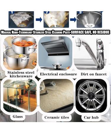 Stainless Steel Clean Wax Magical Nano-Technology Stainless Steel Cleaning Paste Stainless Steel Cleaning Wax 3-In-1 Stainless Ju Fish Stainless Steel Clean Wax For Pots And Pans (3) - Buy Online on GoSupps.com