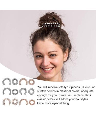 FOMIYES 12 Pcs Stretch Hair Comb Headbands - Flexible Circle Comb Hairband Set for Women & Girls - Sports Hair Accessories in Multiple Colors - Buy Online on GoSupps.com