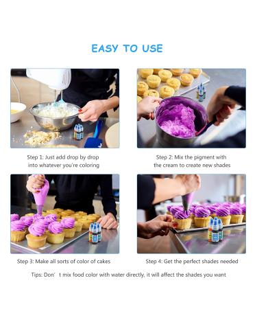 Jelife 10 Color Gel Food Coloring Set 6ml Bottles, Flavorless Neon Edible Dye for Vibrant Cake Decorating, Baking, and Frosting - Buy Online on GoSupps.com