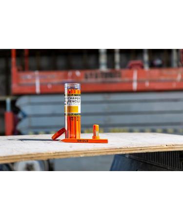 Orange Carpenter Pencil Set - Includes 15 Flat Construction Pencils with Printed Ruler  1 Carpenter Pencil Sharpener & 1 Clear Storage Container - Smoothly Write on Wood  Concrete & Stone - Pencil Kit - Buy Online on GoSupps.com
