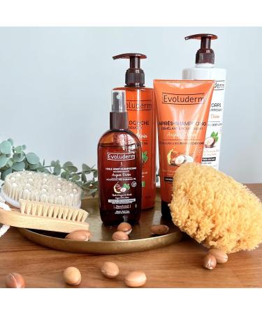 EVOLUDERM - Argan Divin Nourishing Pre-Shampoo Oil - 150 ml - 99% Natural Origin - Vegan - Made in France - Pack of 3 x 150 ml - Buy Online on GoSupps.com