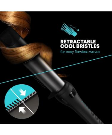 REVAMP Progloss Perfect Finish Waver - Ceramic Wave Wand with Retractable Bristles for Smooth Curls - Ionic Barrel Infused with Heat Technology and Smooth Oils - Buy Online on GoSupps.com