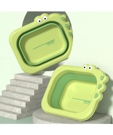 Wash Basin | 2.5L Folding Wash Bowl Washing Face Foot Basin | Cartoon Multi-Purpose Washbasin Wash Basin Bath Basin Tubs for Babies Green - Buy Online on GoSupps.com