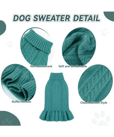 Winter Warm Dog Sweater for Small Dogs - Turtleneck Pet Clothing in Peacock Green | Shop Now for Cozy Puppy Costumes! - Buy Online on GoSupps.com