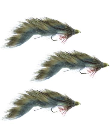 The Fly Fishing Place Zuddler Cone Head Lunchables Streamer Fly Fishing Flies - Bass and Big Trout Streamers Lures - 3 Flies Hook Size 4