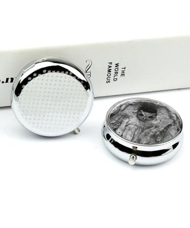 Travel Pill Box Organizer - 3 Compartment Portable Medicine Case for Purse & Pocket | Stylish Round Design - Buy Online on GoSupps.com