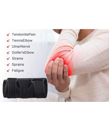 LiberShine Adjustable Neoprene Elbow Brace for Tendonitis Relief - Breathable Arm Stabilizer for Tennis Elbow, Weightlifting, Joint Pain - Cubital Tunnel Splint Included - Buy Online on GoSupps.com