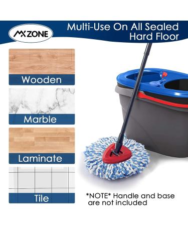 MXZONE 4 Pack Spin Mop Head Replacement for EasyWring RinseClean Mop - Microfiber Blue 4pcs - Buy Online on GoSupps.com