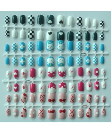 LoveOurHome 288pc Kids Short Press on Nails - Cute Butterfly Heart Animal Flower Design - Buy Online on GoSupps.com