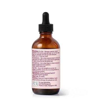 Organic Castor Oil 4 oz - Cold Pressed, Hexane Free, Conditioning & Healing for Dry Skin, Hair Growth - Plant Therapy - Buy Online on GoSupps.com