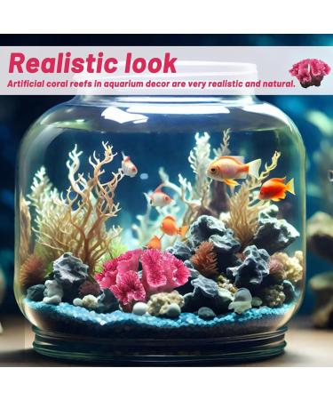 Artificial Coral Ornaments | LTHhermelk Pink Aquarium Decoration for Fish Pools & Landscapes - Buy Online on GoSupps.com