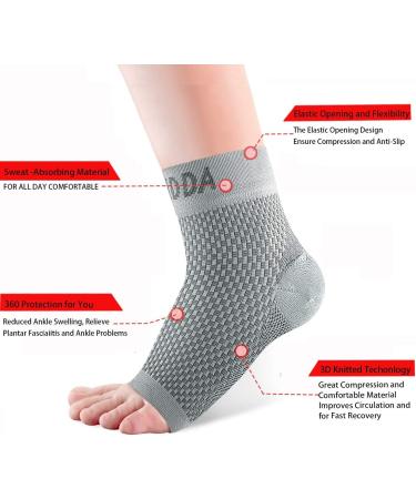AVIDDA Plantar Fasciitis Compression Socks for Arthritis Pain Relief - Grey, Size L - Buy Online on GoSupps.com
