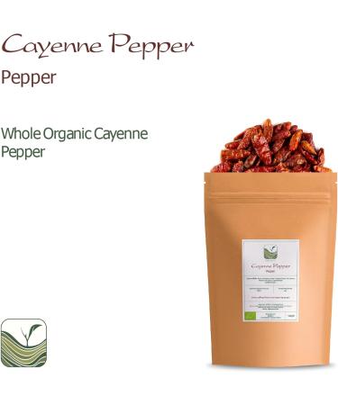 Organic Cayenne Pepper Whole Spice - Hot and Spicy - Dried Red Peppers 700g - Buy Online on GoSupps.com