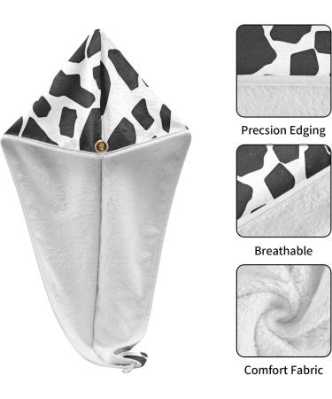 Black Graffiti Hair Towel 2 Pack - Super Absorbent Quick Dry Hair Turbans for Women & Girls | Ideal Hair Drying Solution - Buy Online on GoSupps.com