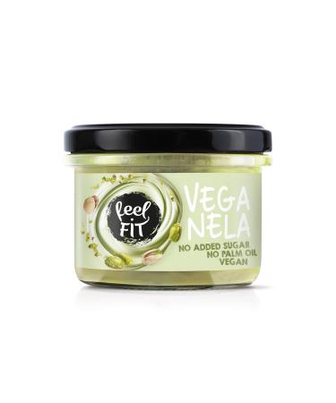 Feel FIT VEGANELA 45% Pistachio natural and vegan pistachio cream with no added sugar and no palm oil 200 g - Buy Online on GoSupps.com