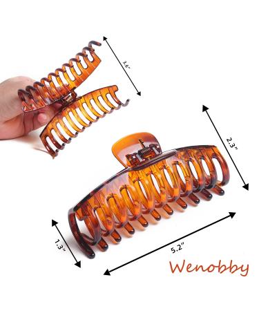 Wenobby 2 PCS XXL Extra Large Hair Clips in Black Brown - Set of 2 Clips - Buy Online on GoSupps.com