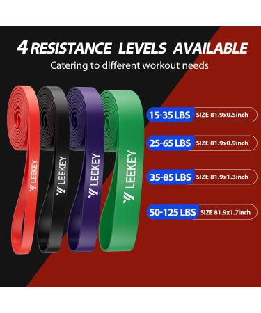 LEEKEY Resistance Bands Set - Versatile Pull Up Assist & Workout Bands for Men & Women | 15-125LBS - Ideal for Fitness Training Physical Therapy & Home Workouts - Buy Online on GoSupps.com