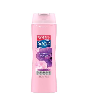 Suave Essentials Body Wash  Sweet Pea and Violet  15 Fl Oz (Pack of 1) Sweet Pea and Violet 15 Fl Oz (Pack of 1) - Buy Online on GoSupps.com