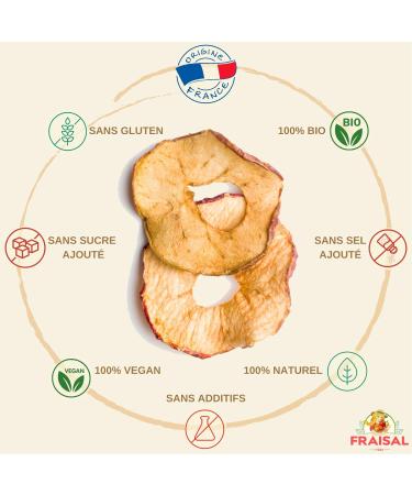 FRAISAL BIO Dehydrated apple chips | 100% organic dried fruit without added sugar | dried apple slices | 90g/bag - Buy Online on GoSupps.com